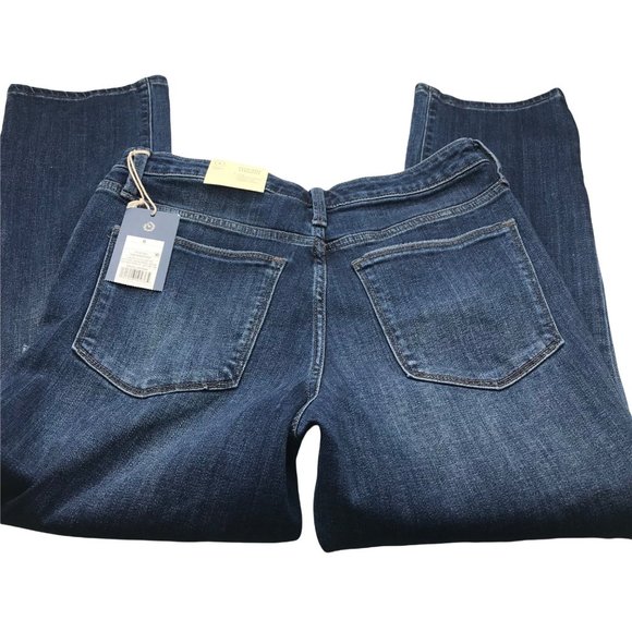 Universal Thread Women's 8 Crop High Rise Straight Dark Wash Blue Jeans New - Picture 2 of 15